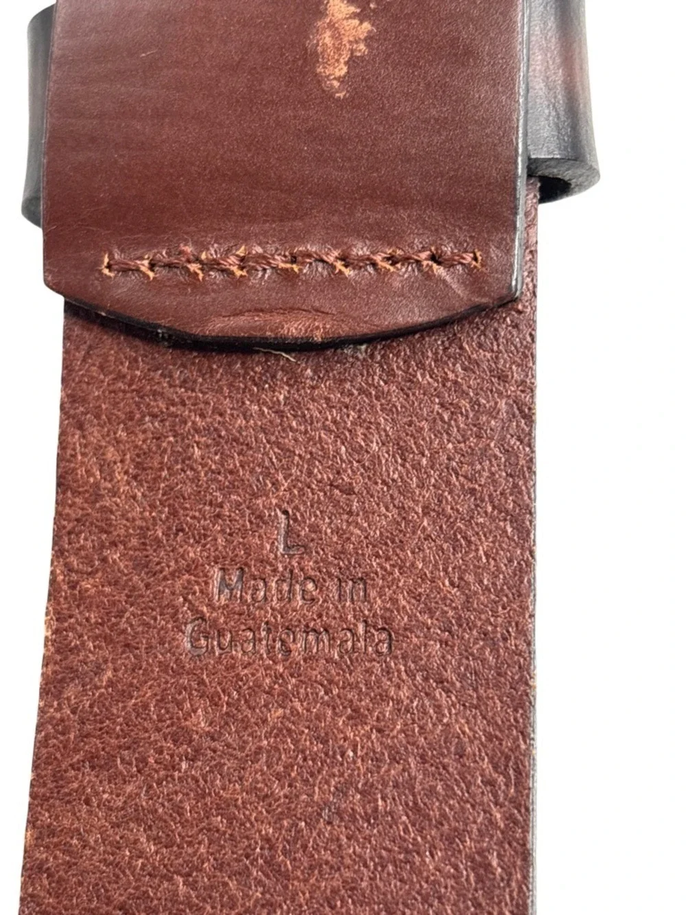 Men's Brown Leather Belt w/ Silver Buckle - Unbranded waist 35-41”